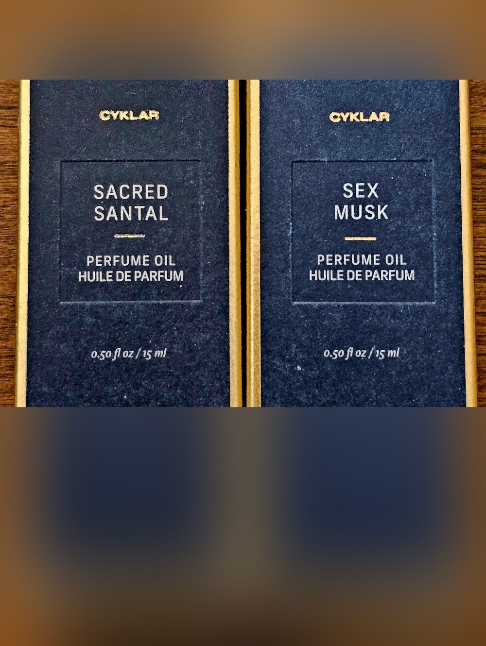 NIB CYKLAR Perfume Oil Set Sacred Santal + Sex Musk 15mL Each